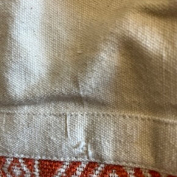 Prana Soleil Satchel Orange Cream Cotton Canvas Crossbody Tote Bag - Picture 12 of 12